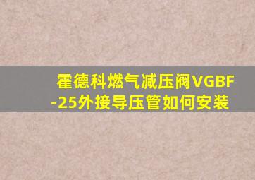 霍德科燃气减压阀VGBF-25外接导压管如何安装