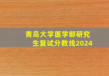 青岛大学医学部研究生复试分数线2024