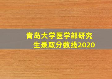 青岛大学医学部研究生录取分数线2020