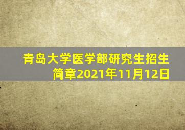 青岛大学医学部研究生招生简章2021年11月12日