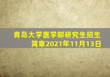 青岛大学医学部研究生招生简章2021年11月13日