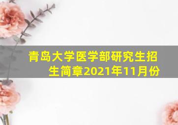 青岛大学医学部研究生招生简章2021年11月份