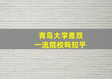 青岛大学是双一流院校吗知乎