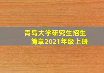 青岛大学研究生招生简章2021年级上册