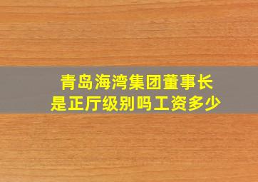 青岛海湾集团董事长是正厅级别吗工资多少