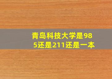 青岛科技大学是985还是211还是一本