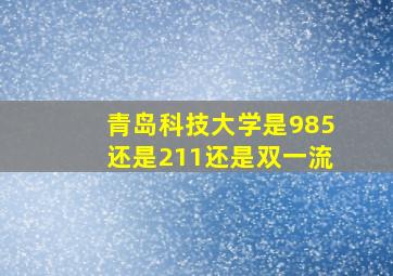 青岛科技大学是985还是211还是双一流