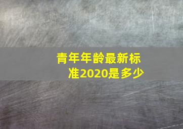 青年年龄最新标准2020是多少