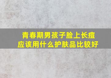 青春期男孩子脸上长痘应该用什么护肤品比较好