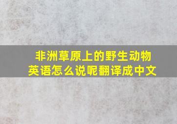 非洲草原上的野生动物英语怎么说呢翻译成中文