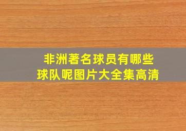 非洲著名球员有哪些球队呢图片大全集高清