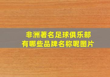 非洲著名足球俱乐部有哪些品牌名称呢图片