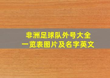 非洲足球队外号大全一览表图片及名字英文