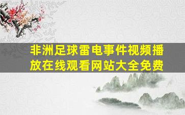 非洲足球雷电事件视频播放在线观看网站大全免费