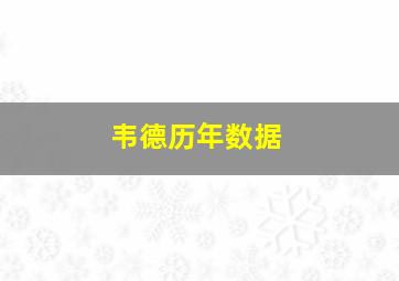 韦德历年数据