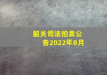 韶关司法拍卖公告2022年8月