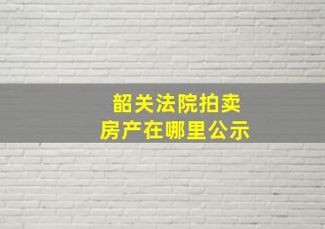 韶关法院拍卖房产在哪里公示