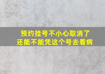 预约挂号不小心取消了还能不能凭这个号去看病