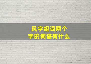 风字组词两个字的词语有什么