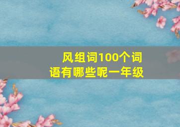 风组词100个词语有哪些呢一年级