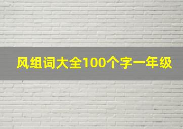 风组词大全100个字一年级