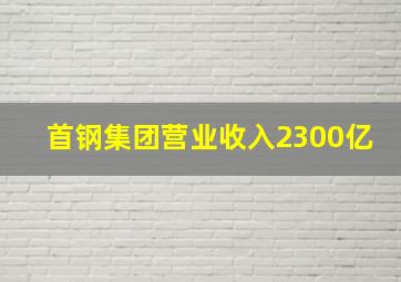 首钢集团营业收入2300亿