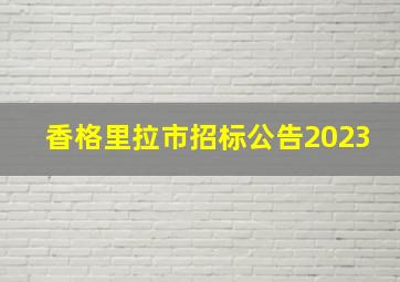 香格里拉市招标公告2023