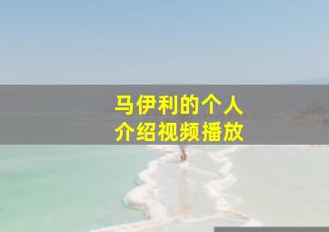 马伊利的个人介绍视频播放