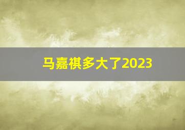 马嘉祺多大了2023