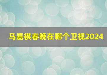 马嘉祺春晚在哪个卫视2024