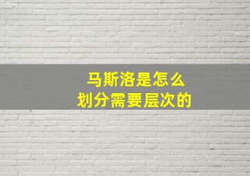 马斯洛是怎么划分需要层次的