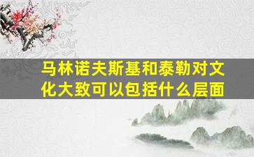 马林诺夫斯基和泰勒对文化大致可以包括什么层面