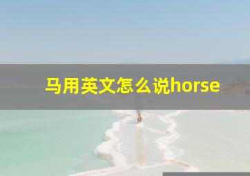 马用英文怎么说horse