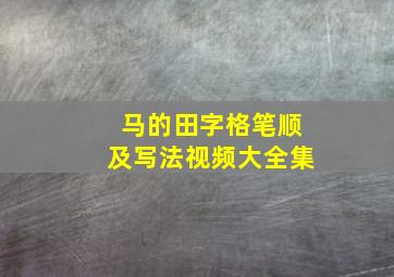 马的田字格笔顺及写法视频大全集