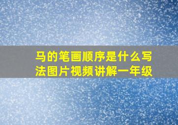 马的笔画顺序是什么写法图片视频讲解一年级