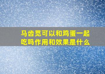 马齿苋可以和鸡蛋一起吃吗作用和效果是什么