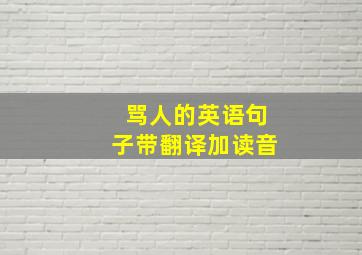 骂人的英语句子带翻译加读音