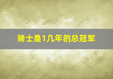 骑士是1几年的总冠军