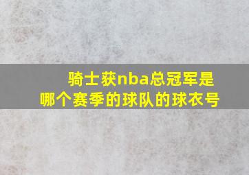 骑士获nba总冠军是哪个赛季的球队的球衣号