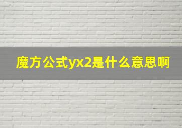 魔方公式yx2是什么意思啊