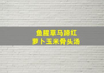 鱼腥草马蹄红萝卜玉米骨头汤