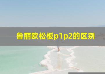 鲁丽欧松板p1p2的区别