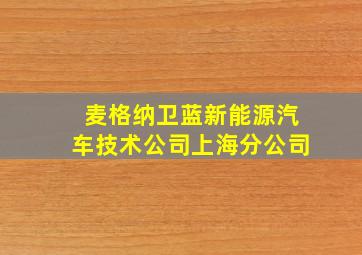 麦格纳卫蓝新能源汽车技术公司上海分公司