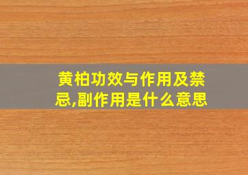 黄柏功效与作用及禁忌,副作用是什么意思