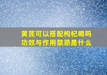 黄芪可以搭配枸杞喝吗功效与作用禁忌是什么