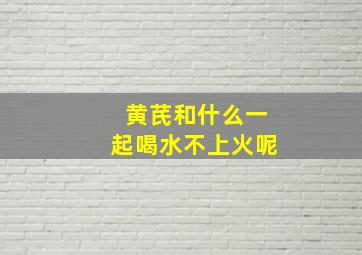 黄芪和什么一起喝水不上火呢