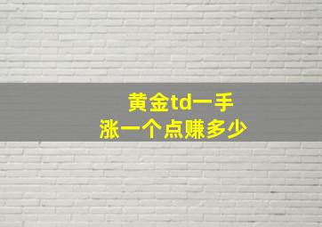 黄金td一手涨一个点赚多少