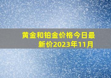 黄金和铂金价格今日最新价2023年11月