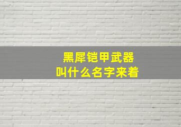 黑犀铠甲武器叫什么名字来着