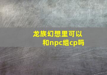 龙族幻想里可以和npc组cp吗